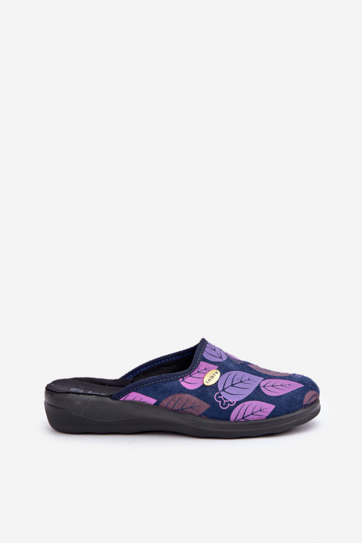 Pantofole comode Femminile IN Liście Inblu CU00005F blu scuro