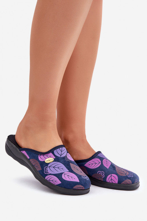Pantofole comode Femminile IN Liście Inblu CU00005F blu scuro