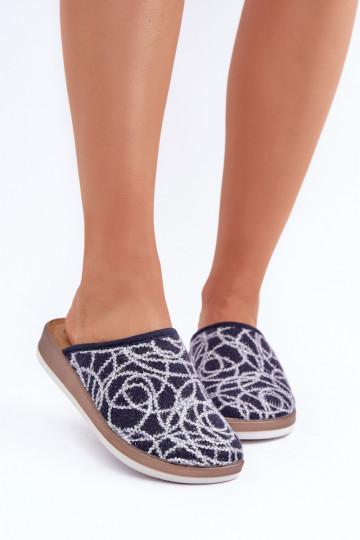 con lucentezza Pantofole Femminile Inblu CT000028 blu scuro