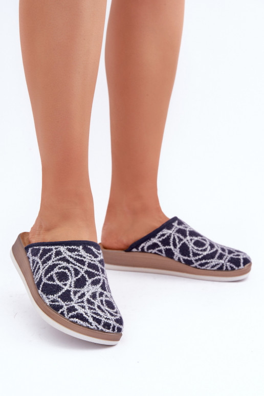 con lucentezza Pantofole Femminile Inblu CT000028 blu scuro con lucentezza Pantofole Femminile Inblu CT000028 blu scuro