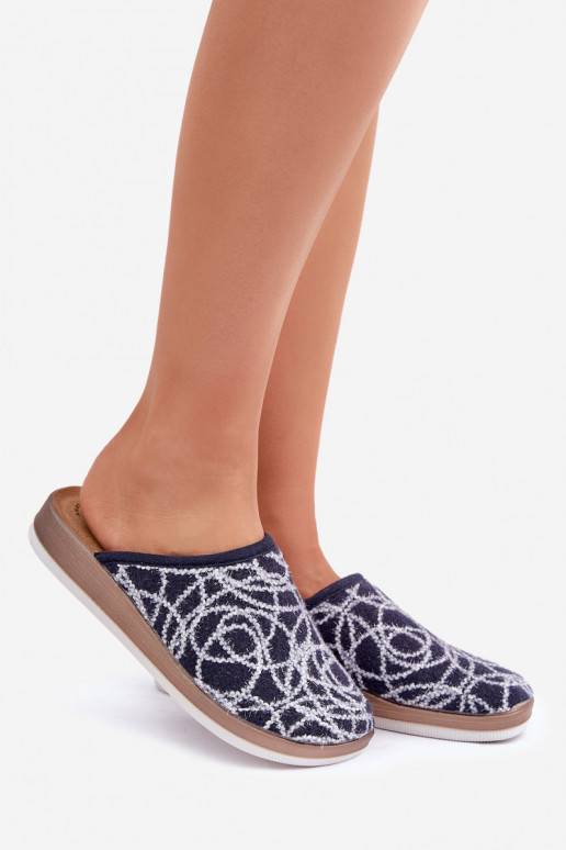 Ciabatte da donna Inblu CT000028 blu scuro con glitter
