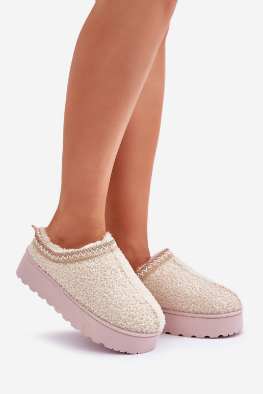 Stivali da neve Femminile con una piattaforma Z Haftem colore avorio Tirissa