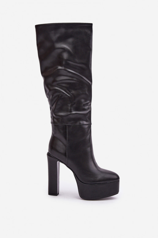 stivali con i tacchi e piattaforma in ecopelle colore nero Felilorn