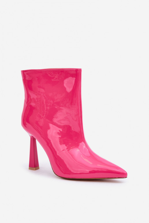 Stivaletti con effetto vernice modello slip-on rosa Seliri
