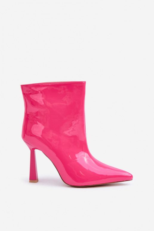 Stivaletti con effetto vernice modello slip-on rosa Seliri