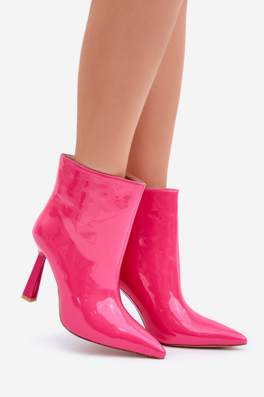 Stivaletti con effetto vernice modello slip-on rosa Seliri
