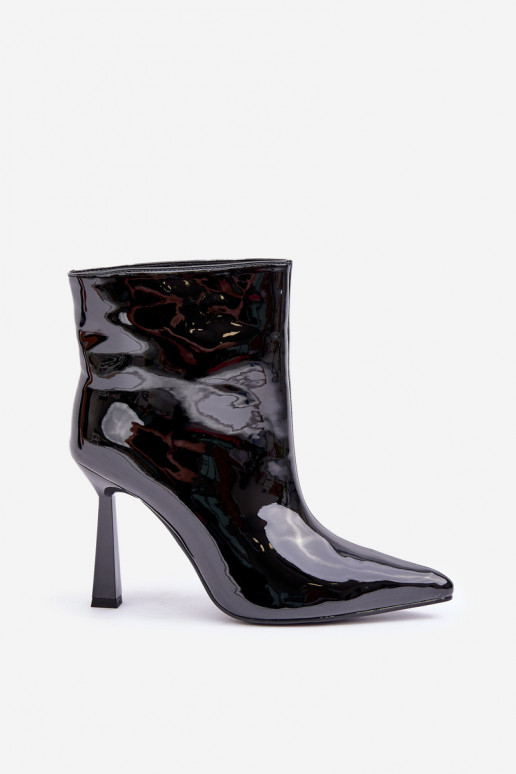 con effetto vernice Stivali Abilitato Szpice Un modello convincente colore nero Seliri con effetto vernice Stivali Abilitato Szpice Un modello convincente colore nero Seliri