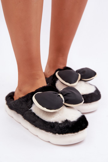 Pantofole con fiocchi neri Grilis