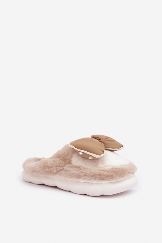 Pantofole con fiocchi color sabbia Grilis