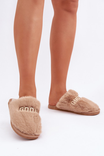 Pantofole da donna con pelliccia e design a tema renna marroni Kalelia 2