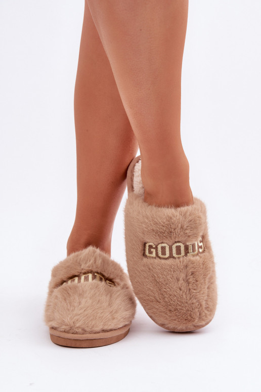 Pantofole da donna con pelliccia e design a tema renna marroni Kalelia