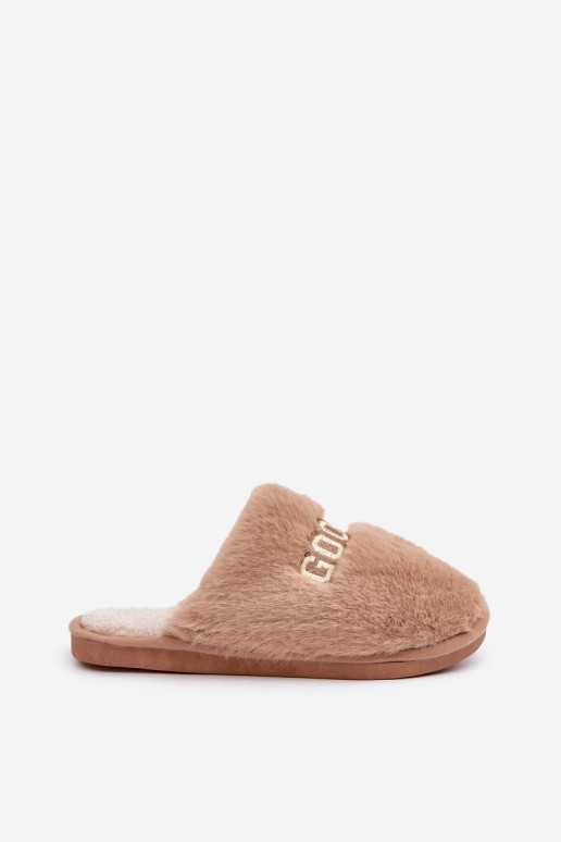 Pantofole da donna con pelliccia e design a tema renna marroni Kalelia