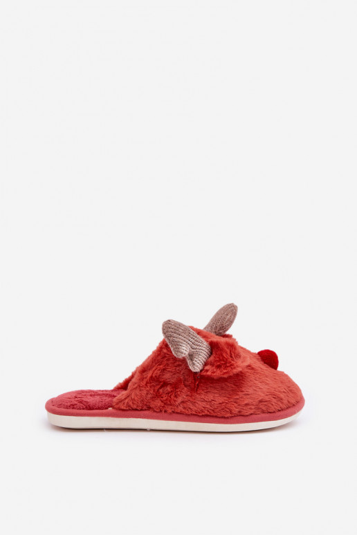 Pantofole da donna con pelliccia e tacco decorato rosa Savalithea