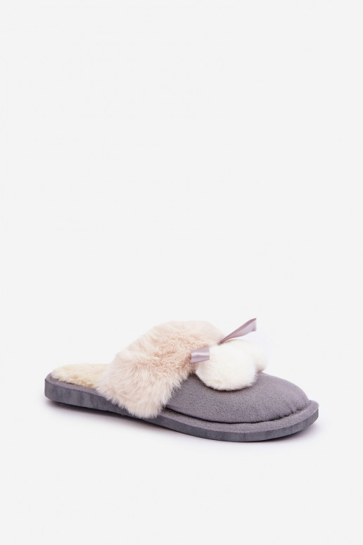 Pantofole donna con pelo grigie