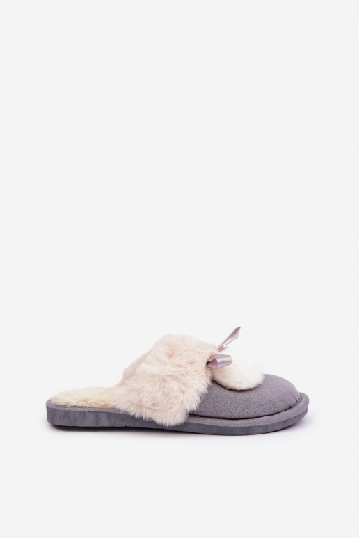 Pantofole donna con pelo grigie