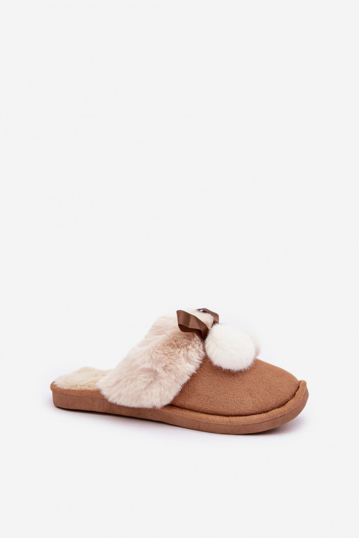 Pantofole donna con pelo marroni