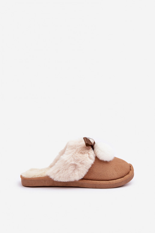 Pantofole donna con pelo marroni