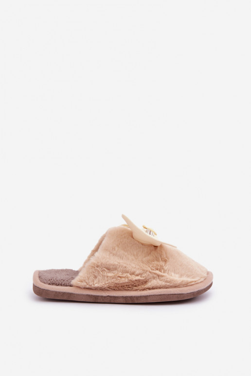 Pantofole donna con pelo I Lankas color sabbia Olfedi