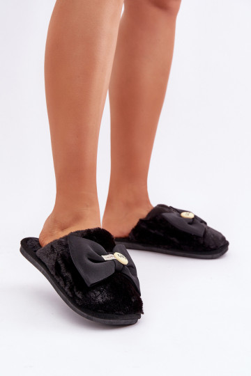 Pantofole donna con pelo I Lankas nere Olfedi