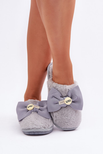 Pantofole Femminile con una pelliccia I Arco colore grigio Olfedi