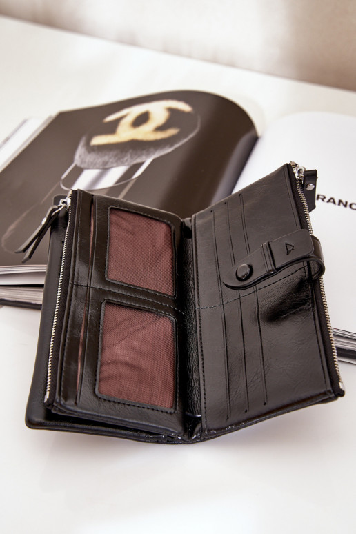 Portafoglio da donna in ecopelle colore nero Irinda Portafoglio da donna in ecopelle colore nero Irinda