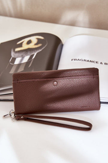 Portafoglio da donna grande con un impronta in ecopelle CzekoladoAy Devertiel