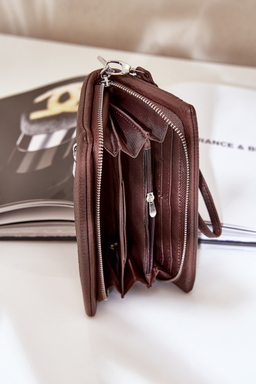 Portafoglio da donna grande con un impronta in ecopelle CzekoladoAy Devertiel Portafoglio da donna grande con un impronta in ecopelle CzekoladoAy Devertiel