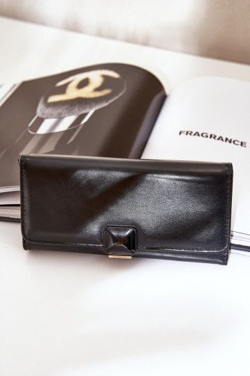 Eko Pelle Gładki Portafoglio da donna colore nero Erolia