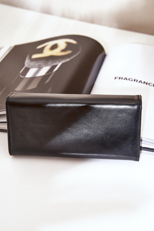 Eko Pelle Gładki Portafoglio da donna colore nero Erolia