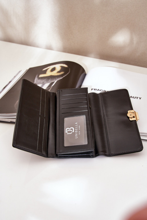 Eko Pelle Gładki Portafoglio da donna colore nero Erolia