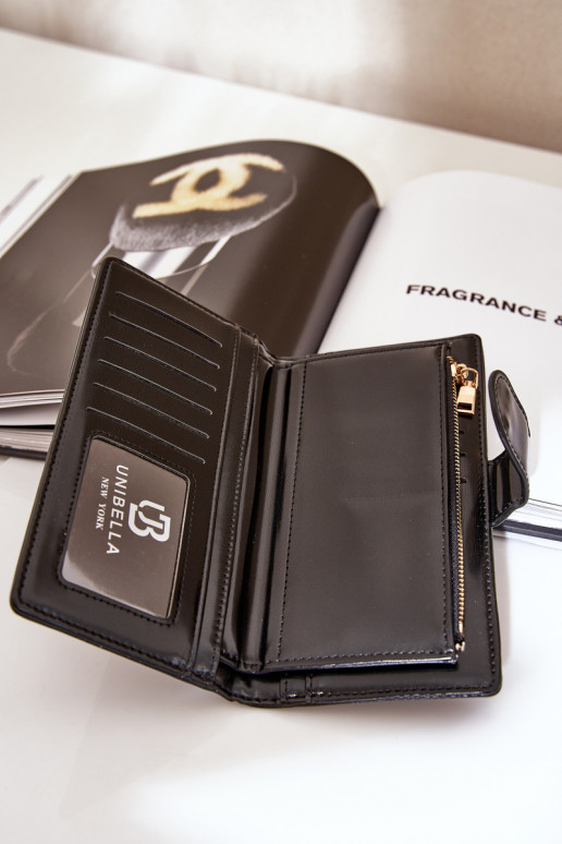 Portafoglio da donna in ecopelle colore nero Kalinessa Portafoglio da donna in ecopelle colore nero Kalinessa