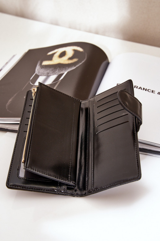 Portafoglio da donna in ecopelle colore nero Kalinessa Portafoglio da donna in ecopelle colore nero Kalinessa