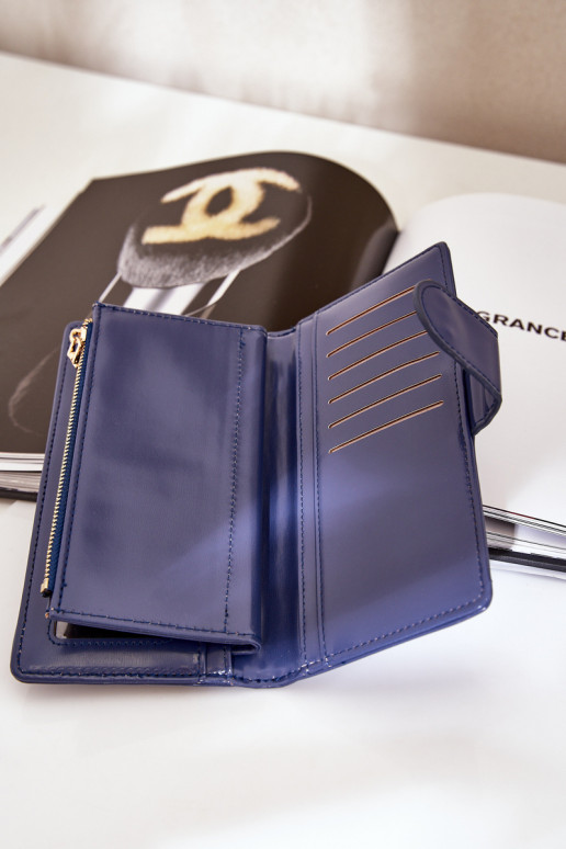 Portafoglio da donna in ecopelle blu scuro Kalinessa Portafoglio da donna in ecopelle blu scuro Kalinessa