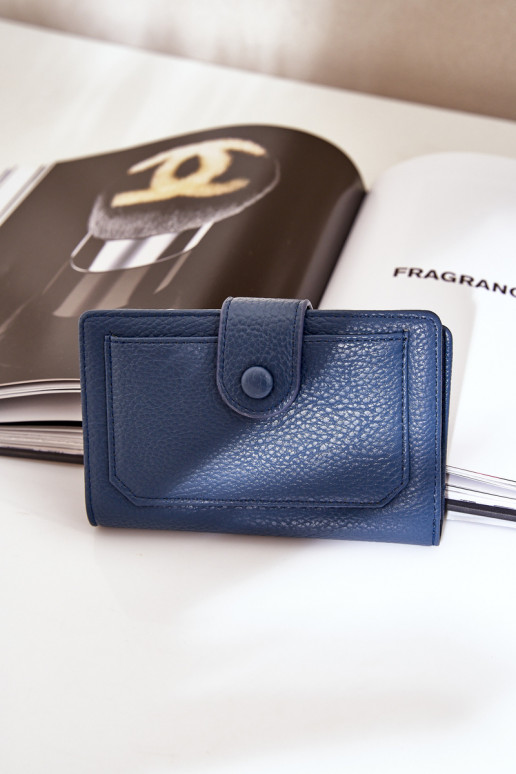 Portafoglio da donna in eco-pelle blu scuro Isamille