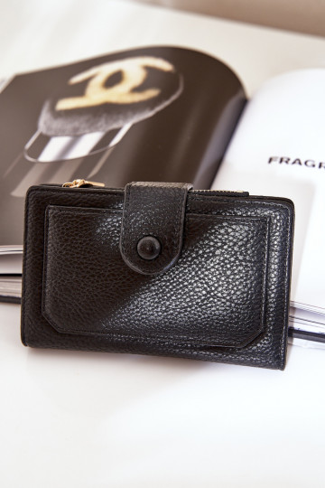 Portafoglio da donna in eco-pelle nera Isamille