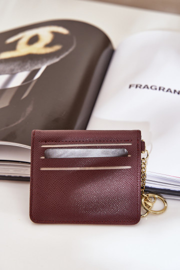 Etui Abilitato Karty Ze colore doratom Brelokiem in ecopelle colore marrone Iritinme 2