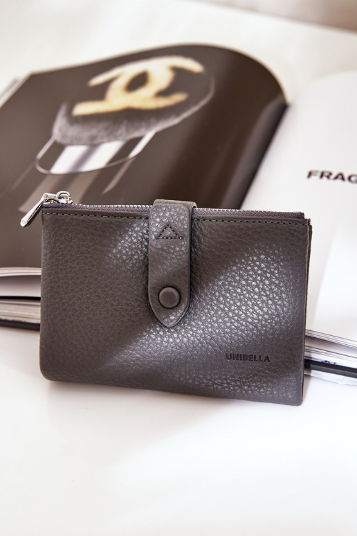 Eko Pelle Portafoglio da donna grigio scuro Bronica