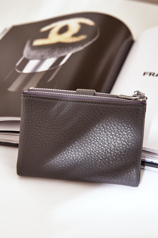 Eko Pelle Portafoglio da donna grigio scuro Bronica