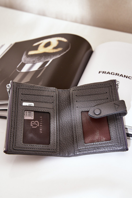 Eko Pelle Portafoglio da donna grigio scuro Bronica