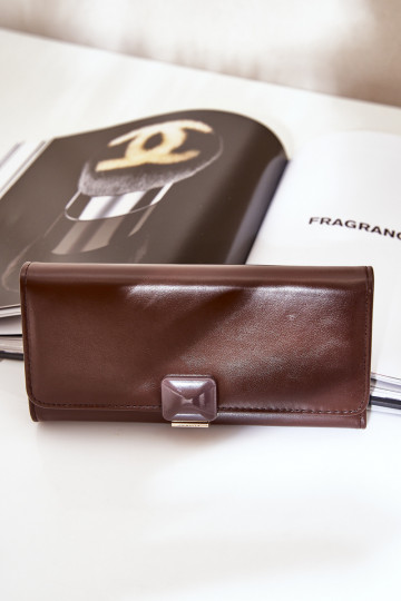 Eko Pelle Gładki Portafoglio da donna CzekoladoAy Erolia