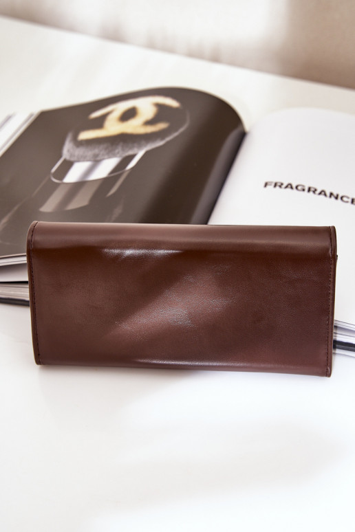 Eko Pelle Gładki Portafoglio da donna CzekoladoAy Erolia