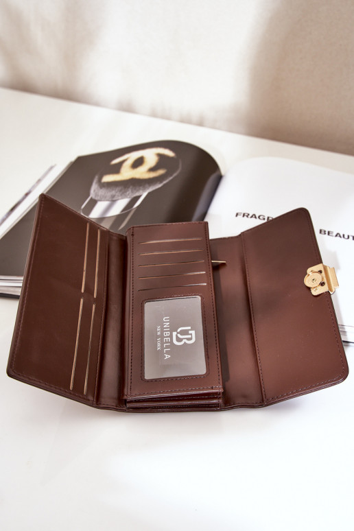 Eko Pelle Gładki Portafoglio da donna CzekoladoAy Erolia