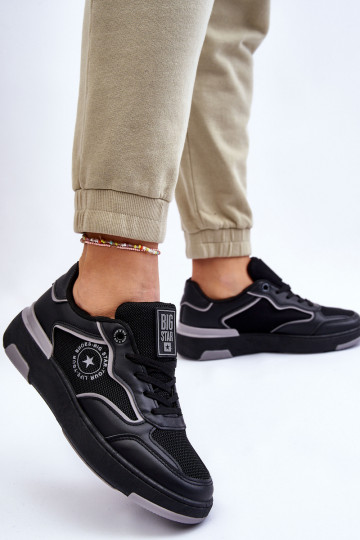 Femminile Stile sportivo scarpe Big Star LL274443 Nero e-colore grigio