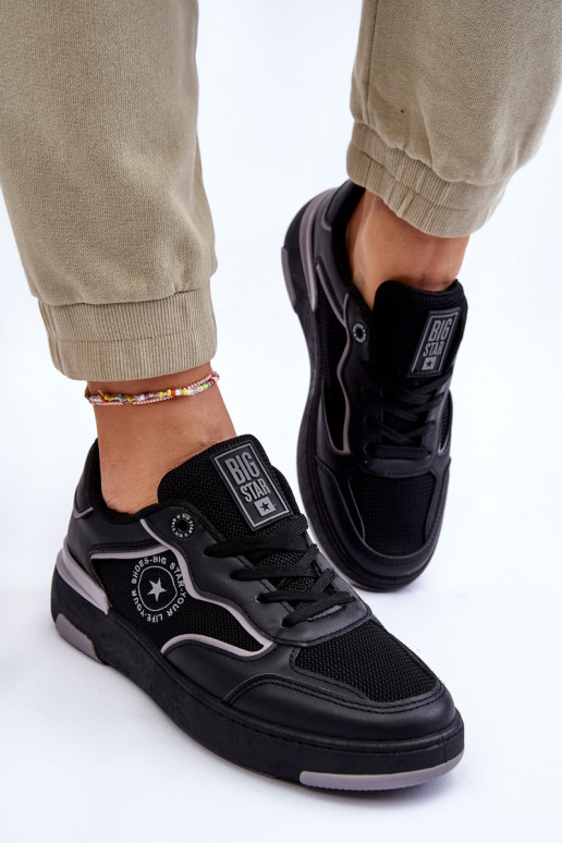 Femminile Stile sportivo scarpe Big Star LL274443 Nero e-colore grigio