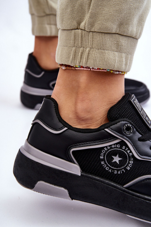 Femminile Stile sportivo scarpe Big Star LL274443 Nero e-colore grigio