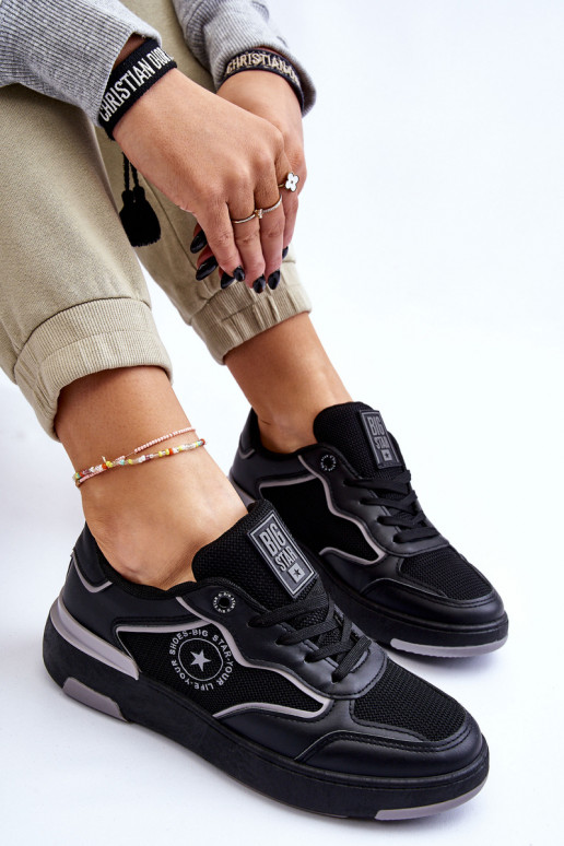 Femminile Stile sportivo scarpe Big Star LL274443 Nero e-colore grigio