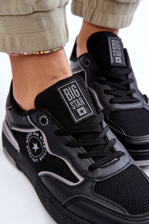 Femminile Stile sportivo scarpe Big Star LL274443 Nero e-colore grigio