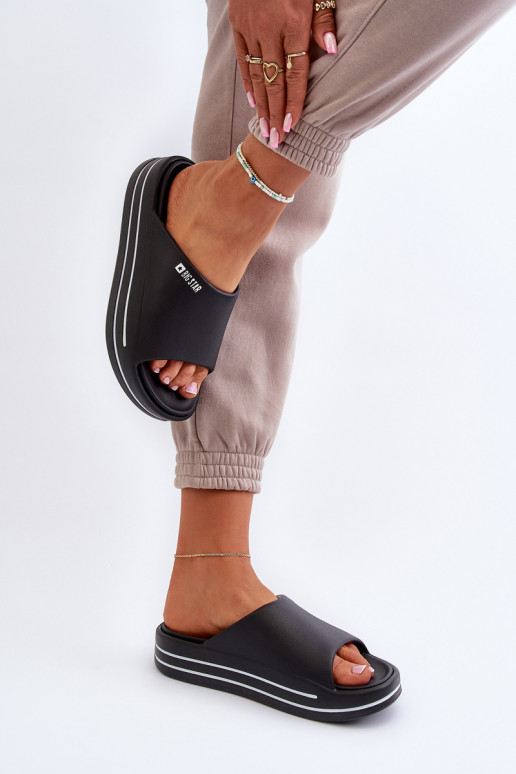 Pantofole da donna con una piattaforma Big Star NN274A037 colore nero