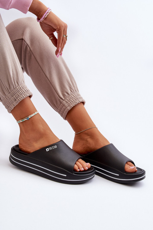 Pantofole da donna con una piattaforma Big Star NN274A037 colore nero