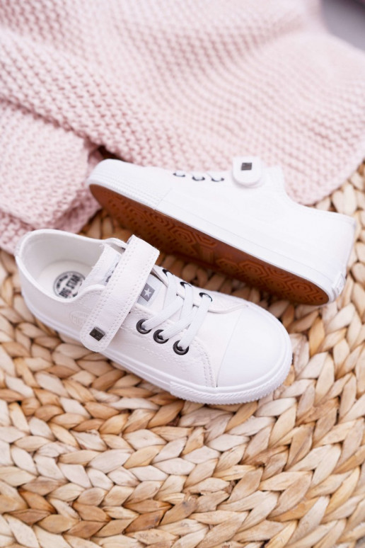 Scarpe da tempo libero per bambini in pelle BIG STAR EE374035 bianche